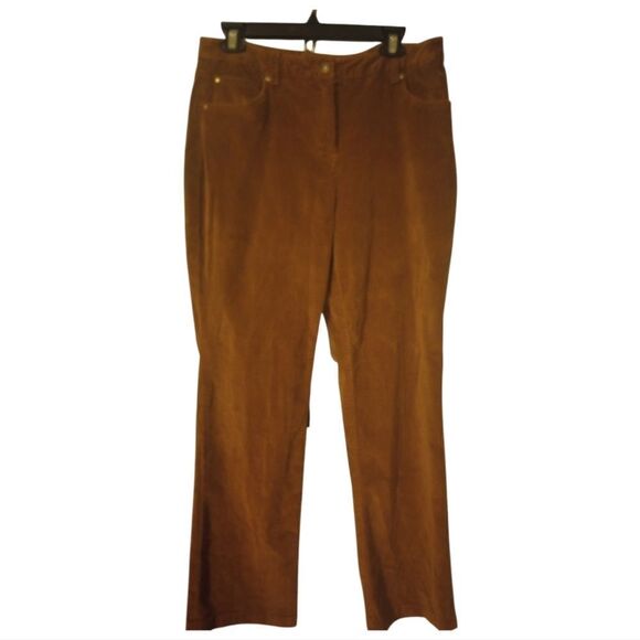 Rafaella brown corduroy pants with straight boot cut leg - Picture 1 of 10